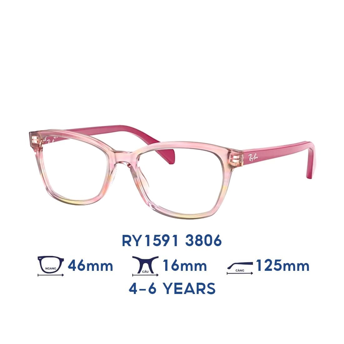  Gọng kính trẻ em Kids RAYBAN RY1591 3806 
