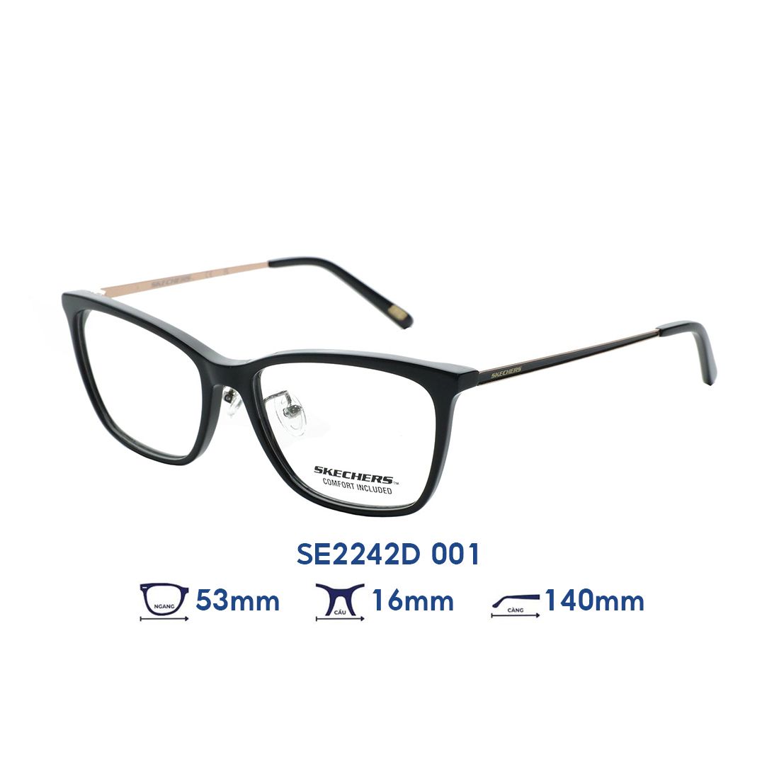  Gọng kính SKECHERS SE2242D 001 