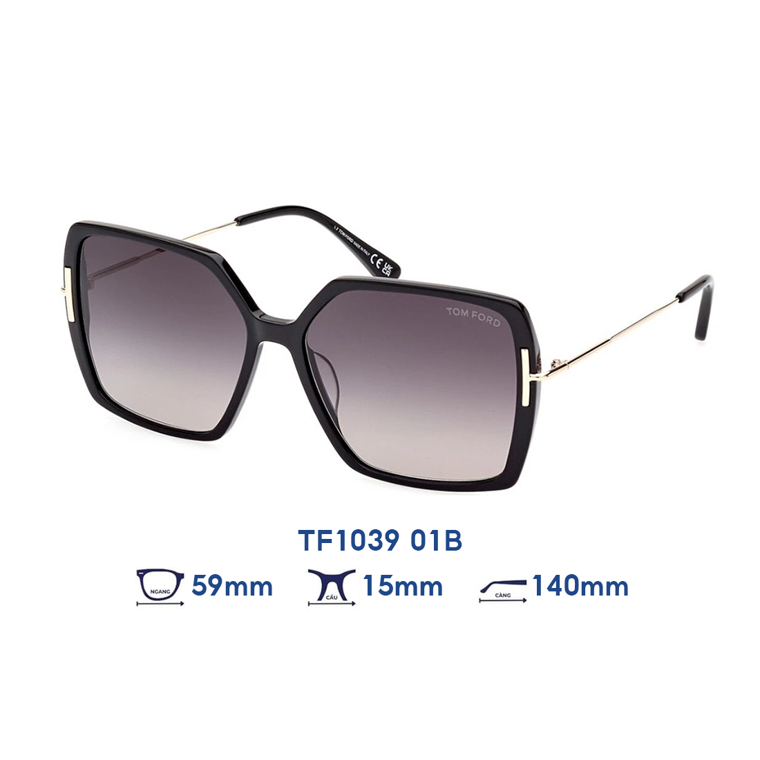  Kính mát Tom Ford TF1039 01B 