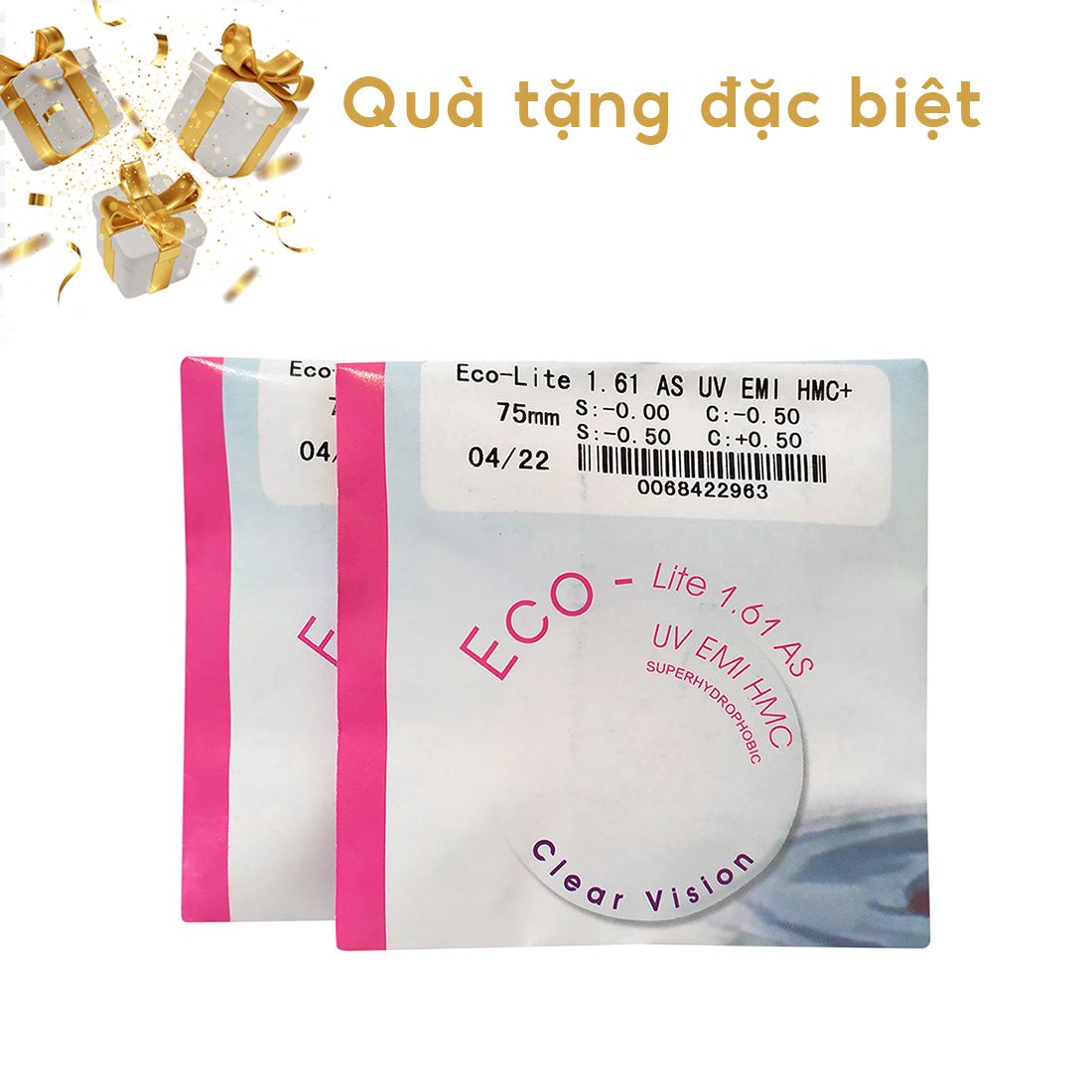  Tròng kính đơn tròng 1.61 Ecolite HMC 