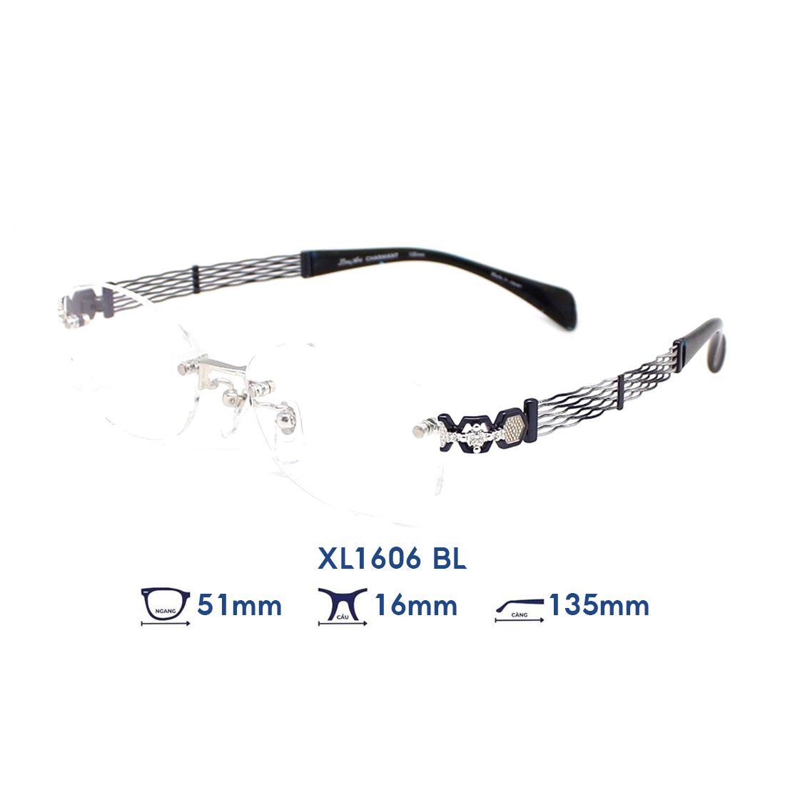  Gọng kính Charmant Line Art XL1606 BL 