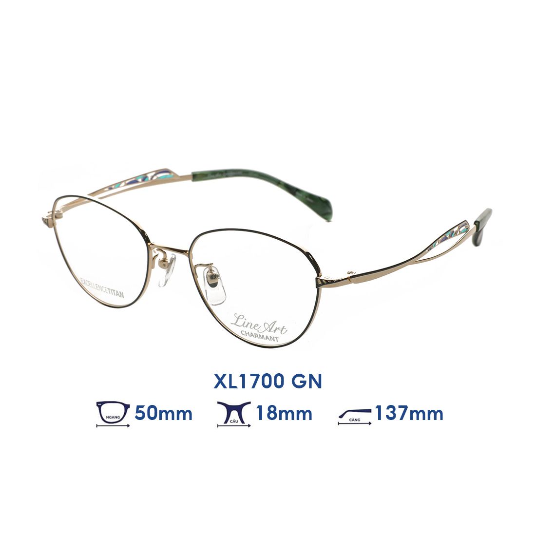  Gọng kính Charmant Line Art XL1700 GN 