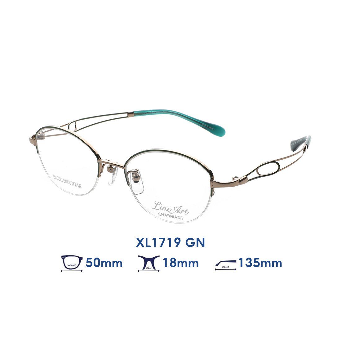 Gọng kính Charmant Line Art XL1719 GN 