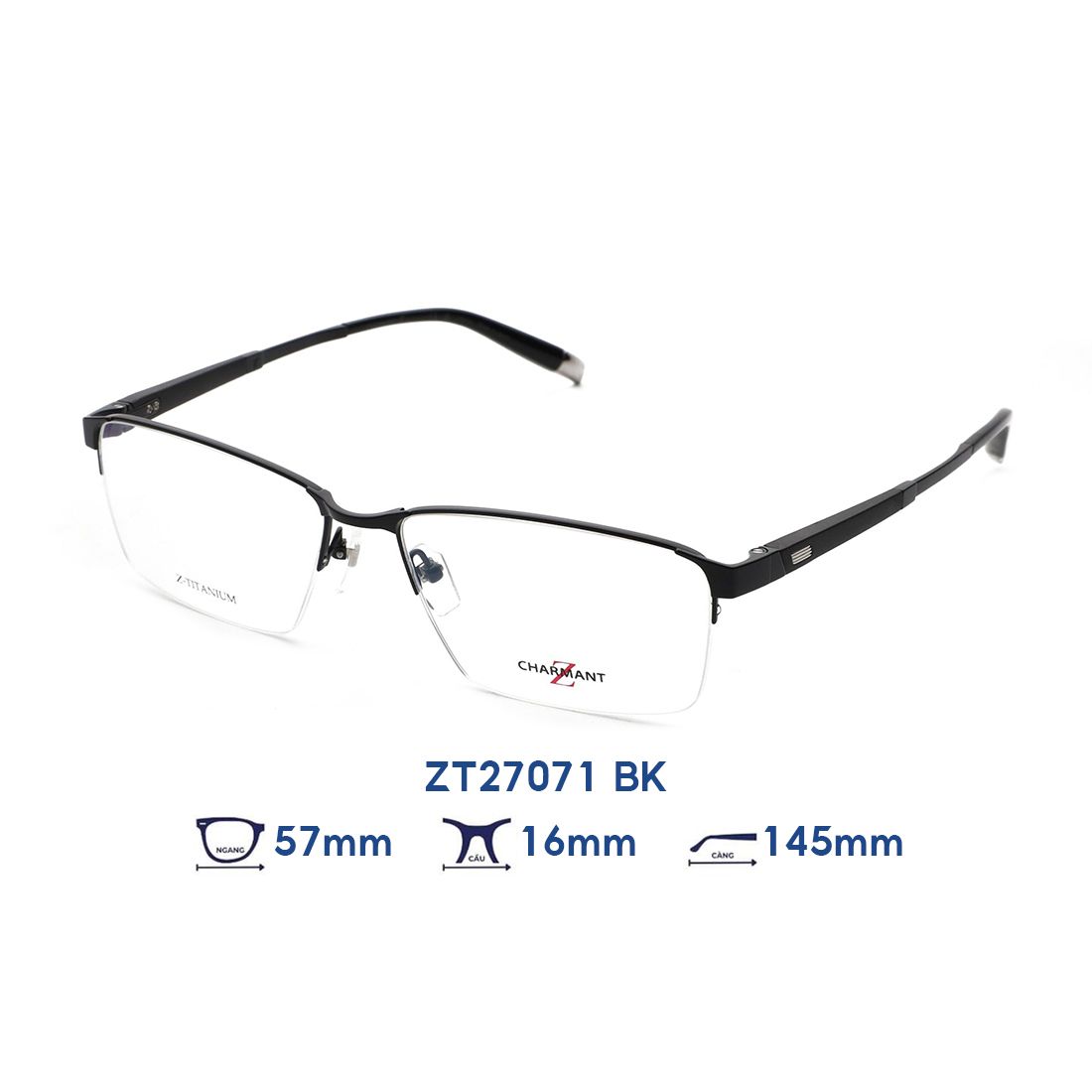  Gọng kính CHARMANT Z ZT27071 BK 