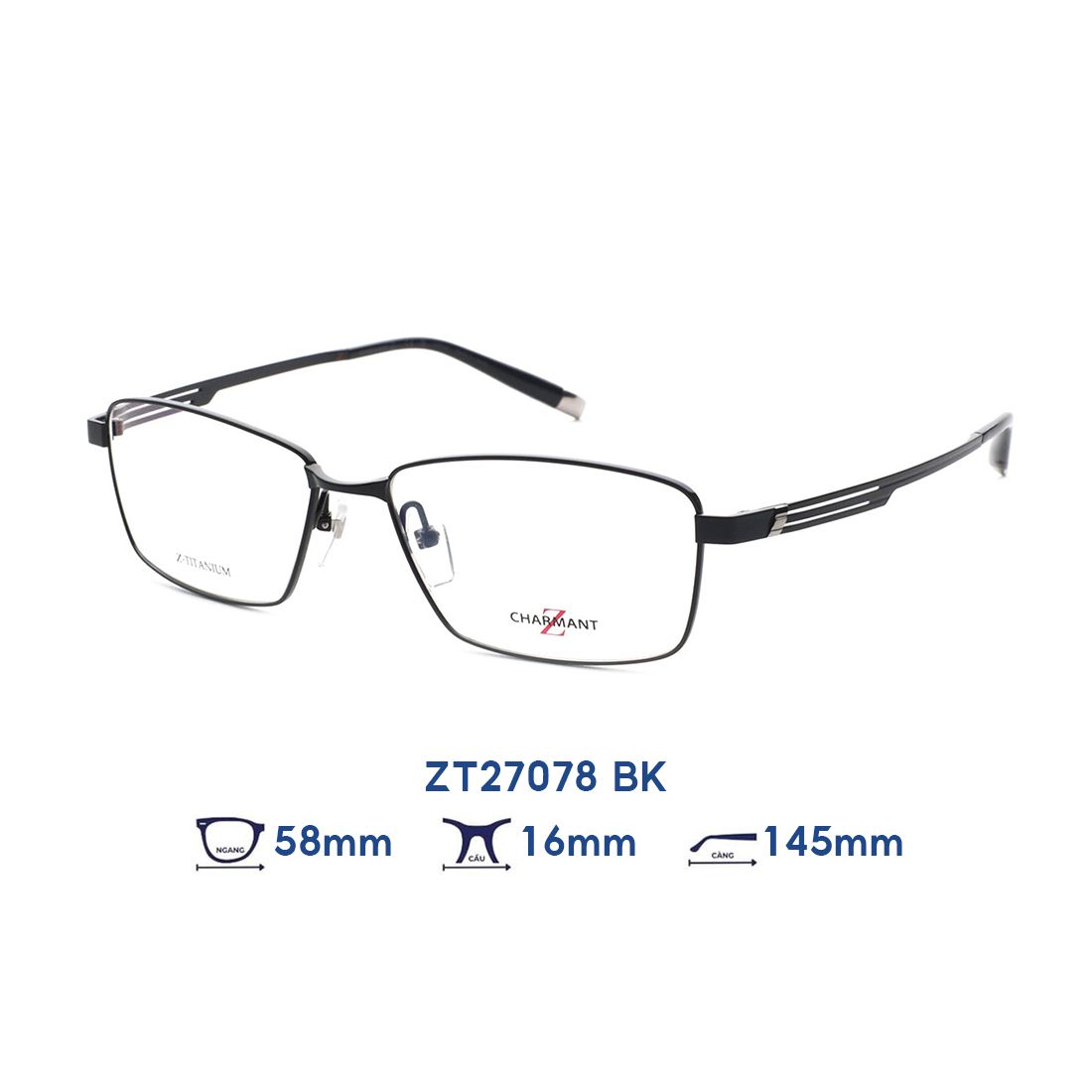  Gọng kính CHARMANT Z ZT27078 BK 
