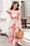  Đầm xòe - họa tiết hồng - 21056650 