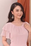  Đầm chiffon vạt chéo tay bồng 30581-1 