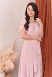  Đầm chiffon vạt chéo tay bồng 30581-1 