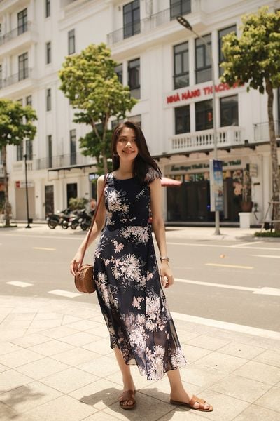  Đầm maxi chiffon hoa 500240 