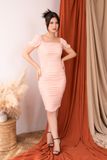  Đầm ôm body  thun rúm 30590 