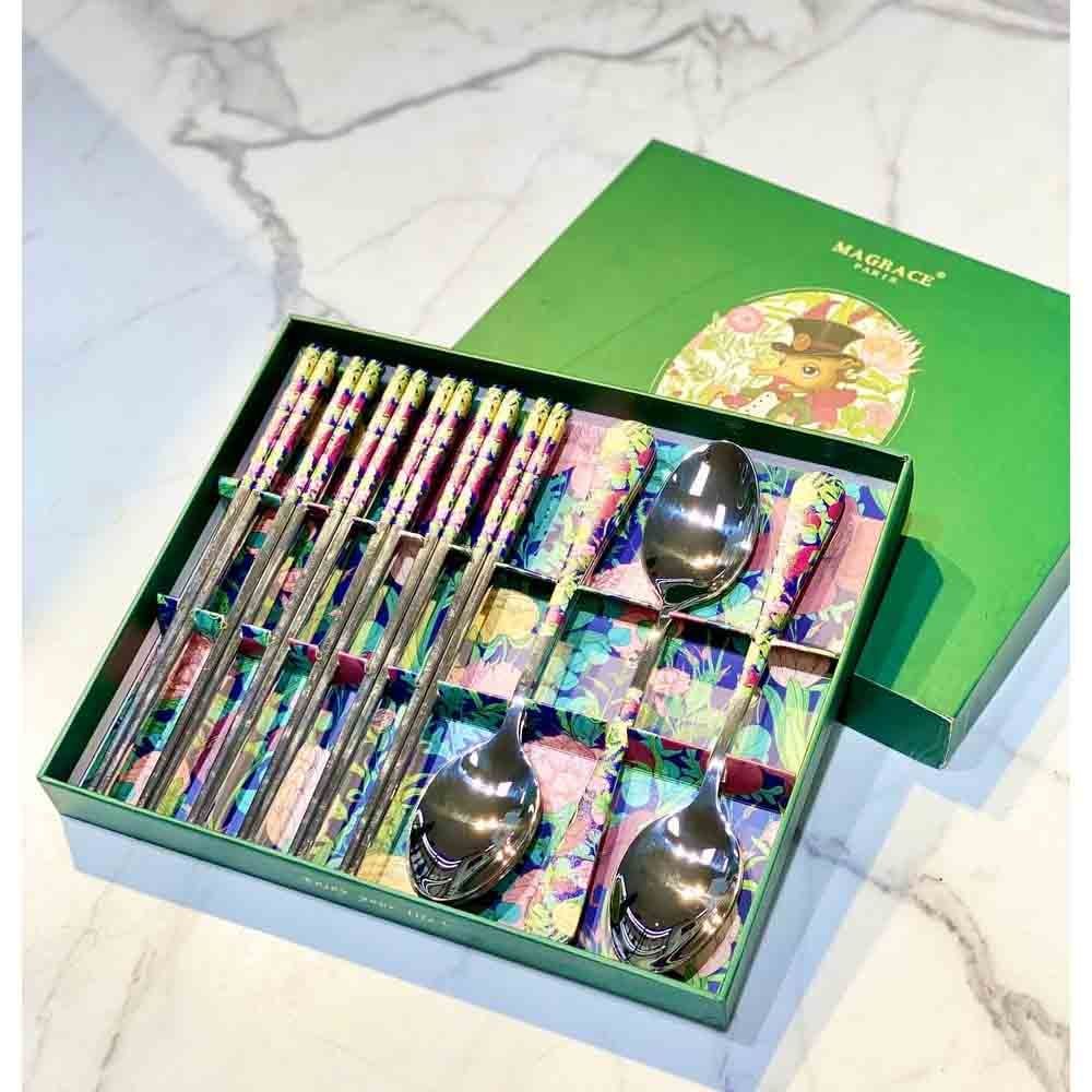 set dua thia an pho magrace paris hoa tiet hop 6 thia 6 doi dua