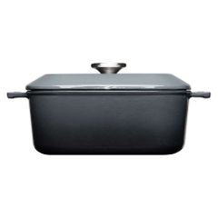 chao vuong woll iron casserole square 24x24cm carbon grey nhap duc