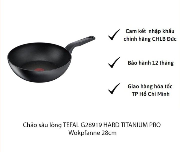 chao sau long tefal g28919 hard titanium pro wokpfanne 28cm