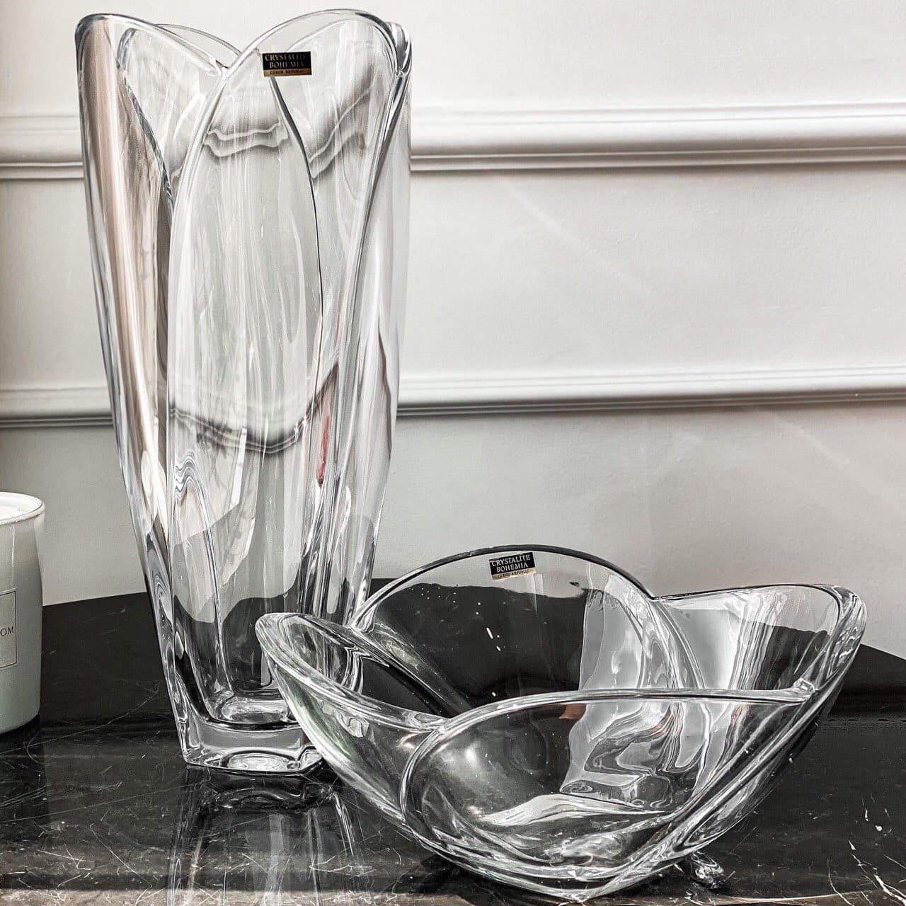 set pha le bohemia globus lo hoa cao 30 5cm dia hoa qua 25cm