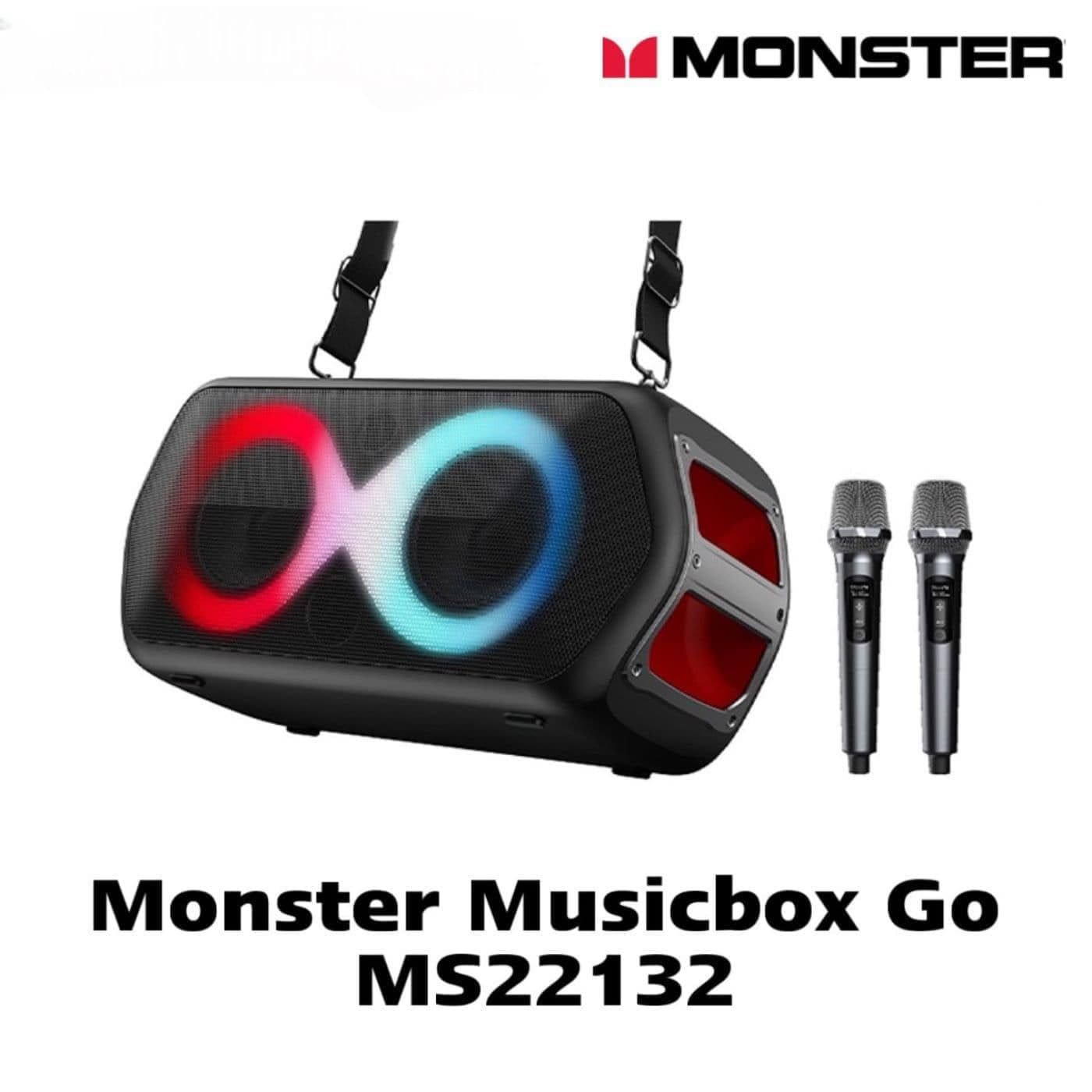 loa karaoke monster musicbox go ms22132 2 mic cong suat 80w bluetooth 5 1 tws ipx4