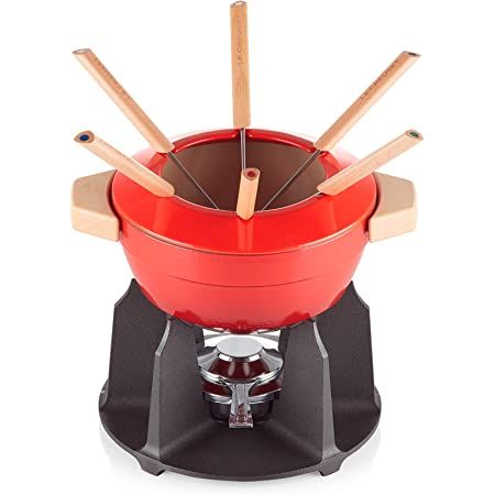 bo noi an lau lecreuset fondue set m holzgriff 2l kirsche mau do