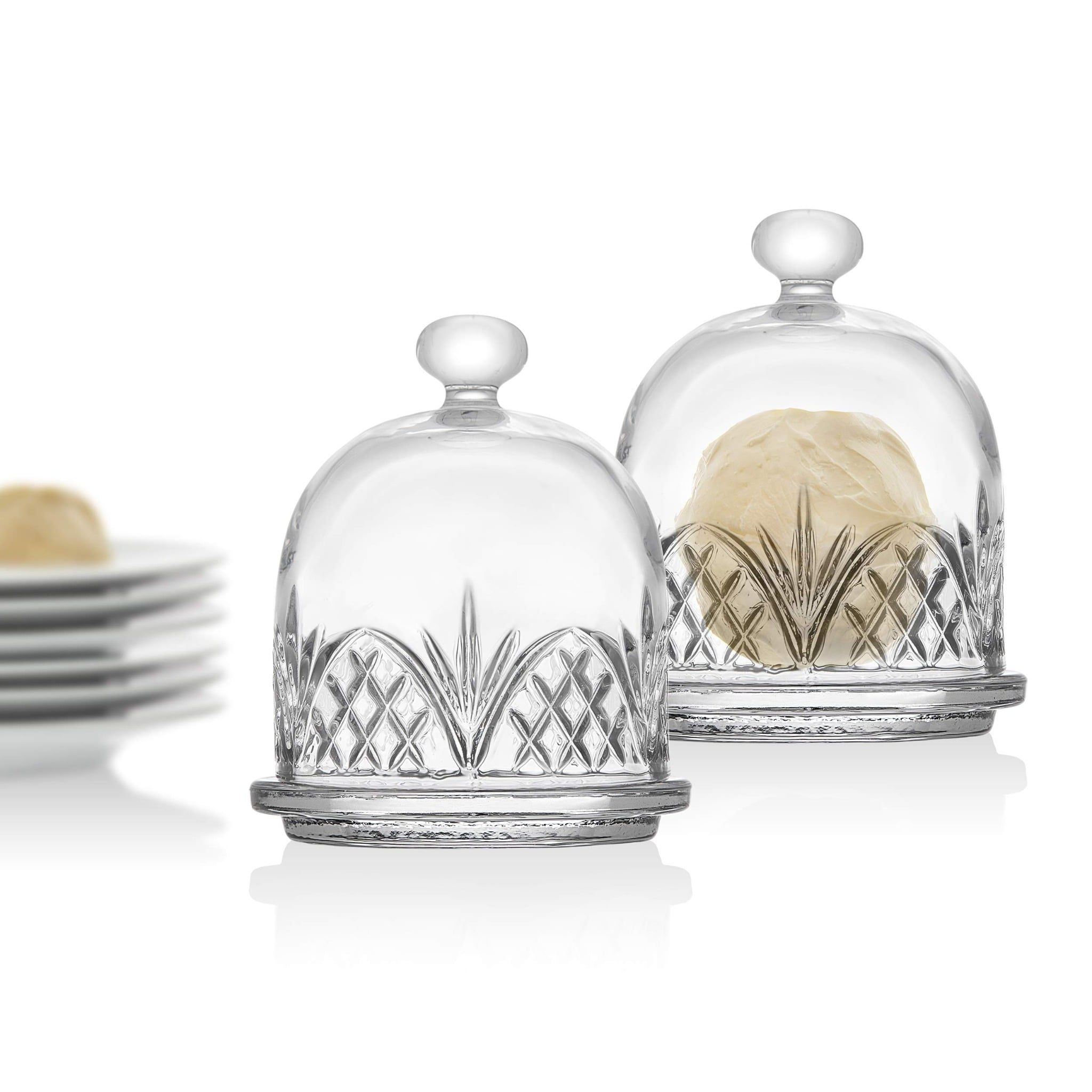 set 2 hu godinger mini domes 25208 de bo banh kem hoa qua