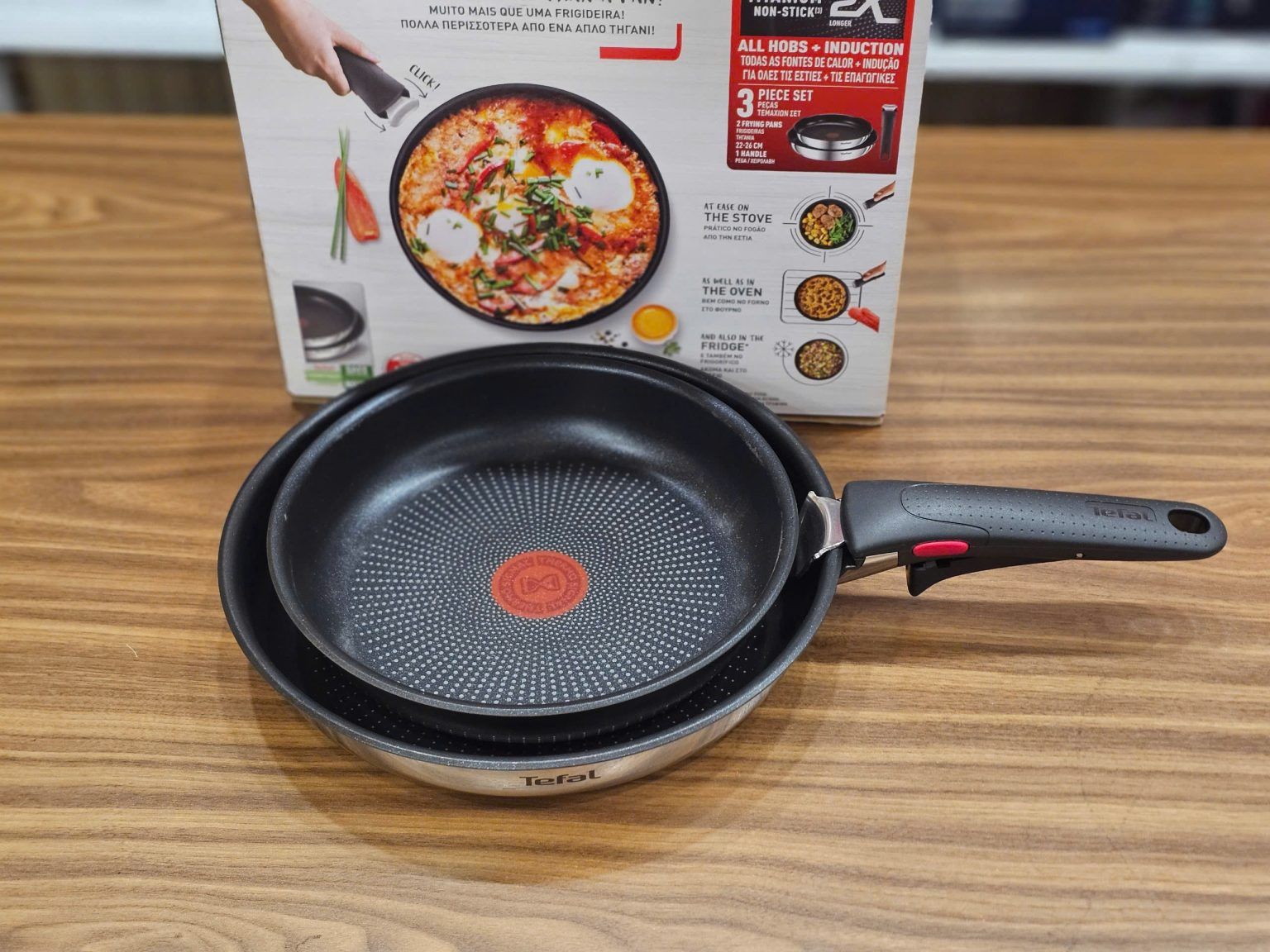 set 2 chao tefal jamie oliver ingernio 22 26 cm