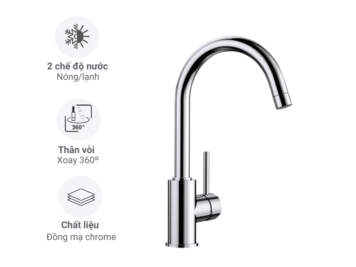 voi rua bat nong lanh blanco mida chrome 523284
