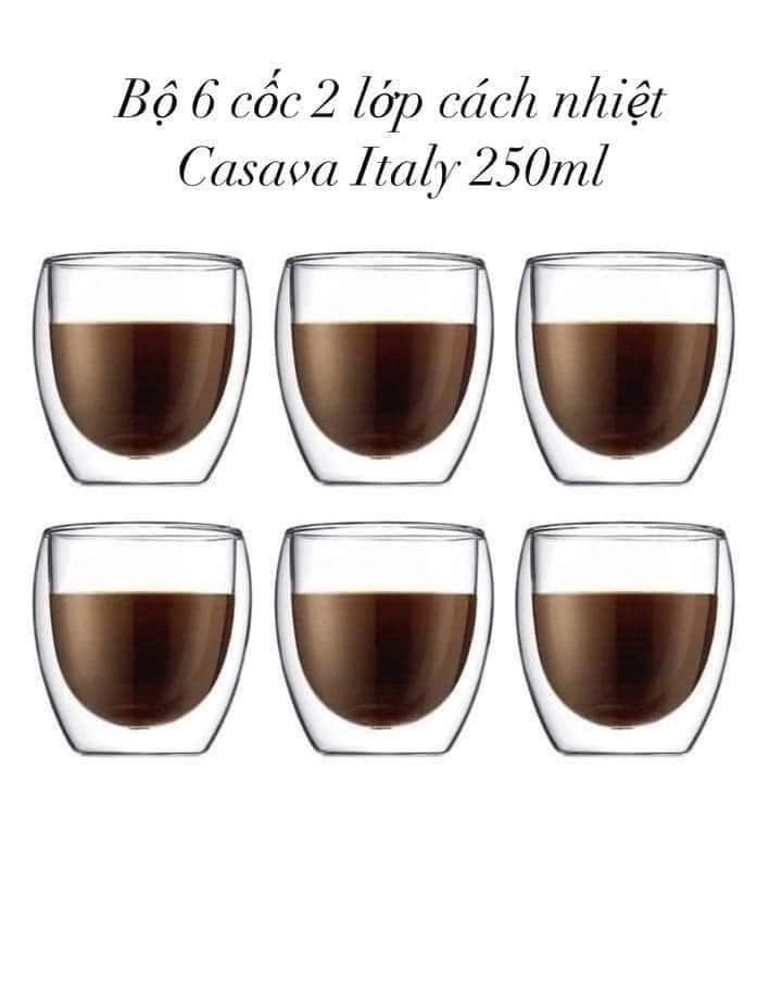 set 6 coc podium 2 lop cach nhiet casava italy 250ml