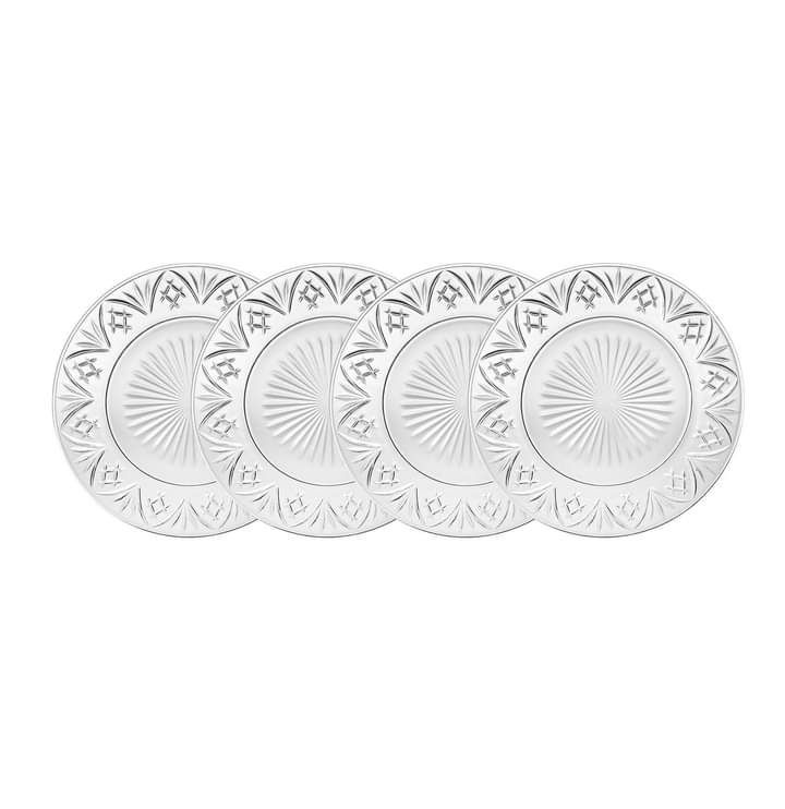 set 6 dia pha le godinger dublin crystal dinner plate