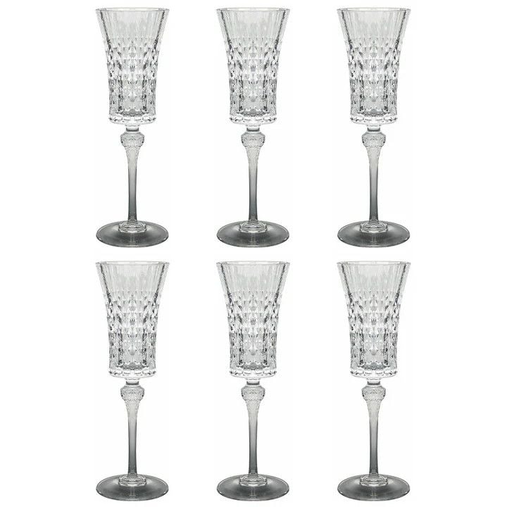 bo 6 ly champagne pha le phap cristal d arques lady diamond 150ml