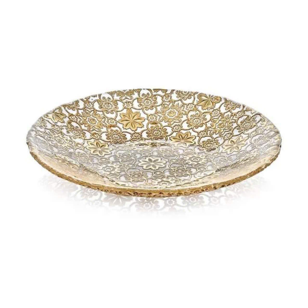 dia sau long arabesque centrepiece gold leaf ivv hoa tiet hoa vang
