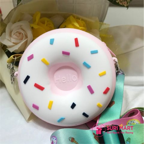  Bóp đeo chéo Hello & Hello Kitty - Bánh Donut sữa 