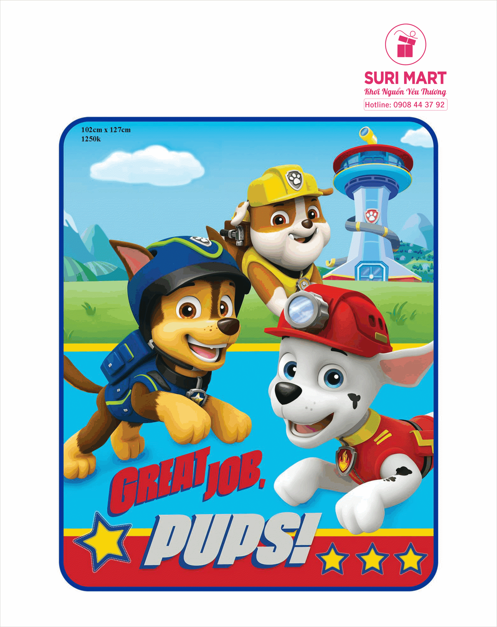 MỀN ( CHĂN ) TIỆN DỤNG HÌNH CHÓ CỨU HỘ - PAW PATROL