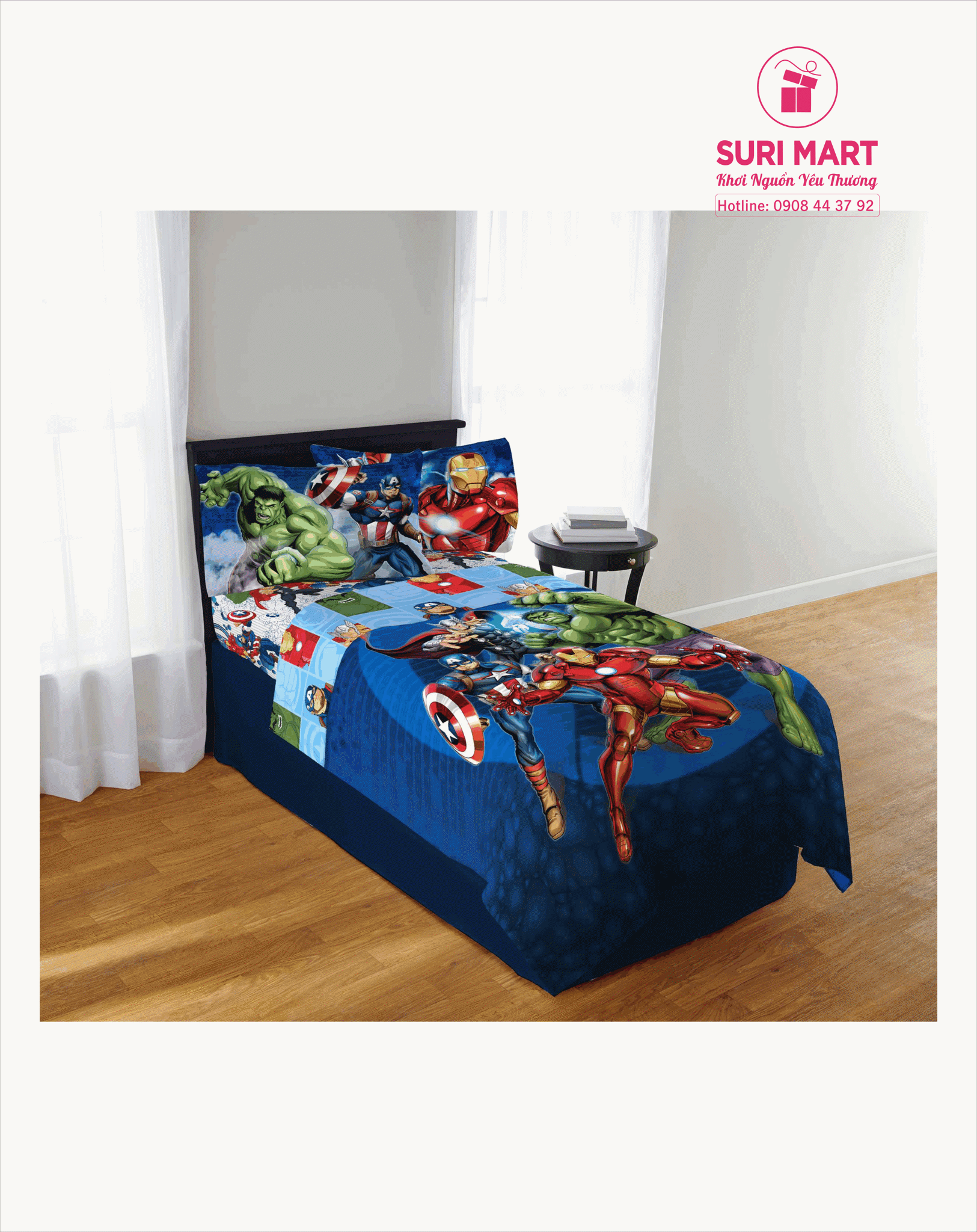 BỘ DRAP 4 MÓN AVENGERS CHO BÉ YÊU