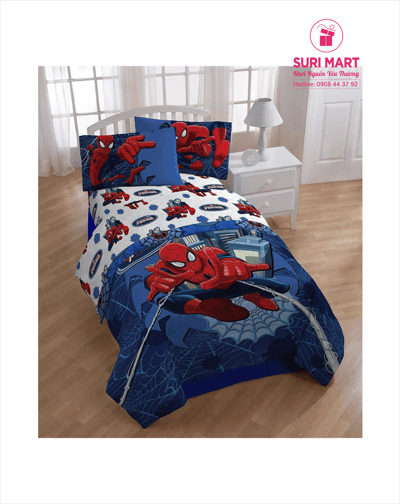 BỘ DRAP 4 MÓN NHÂN VẬT SPIDER MAN – SURI MART | SIÊU THỊ QUÀ TẶNG