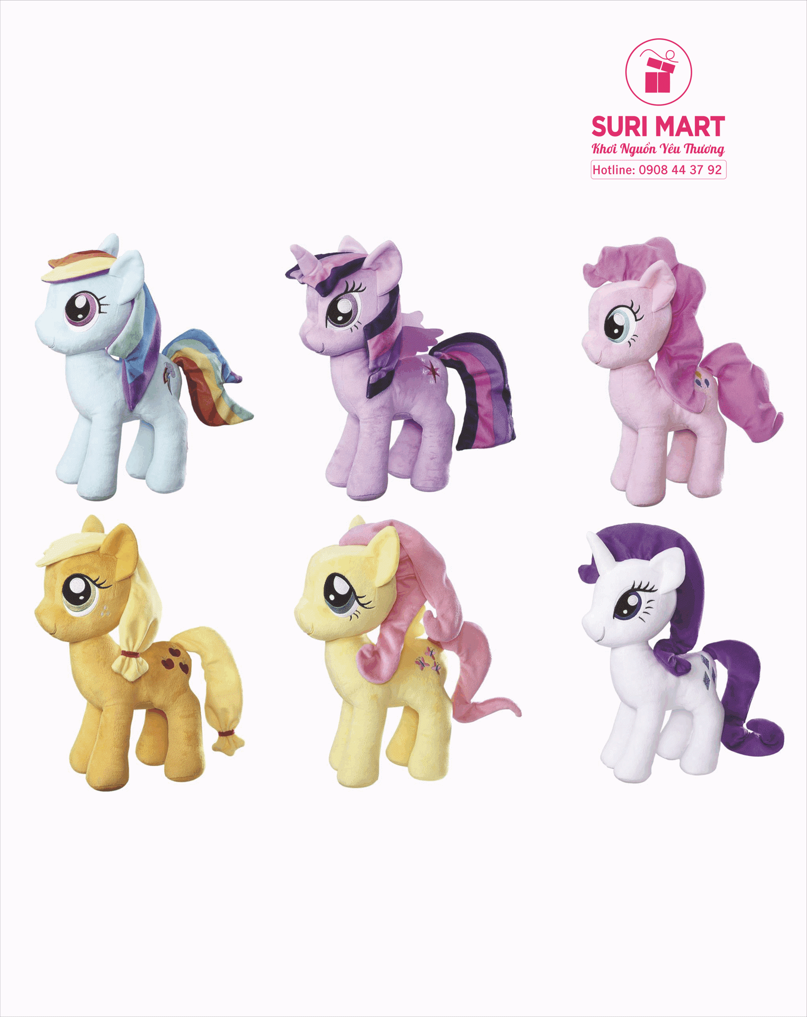 BỘ 6 CON THÚ BÔNG MY LITTLE PONY - CAO 30CM