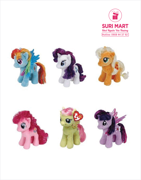 BỘ 6 CON THÚ BÔNG MY LITTLE PONY - CAO 15CM