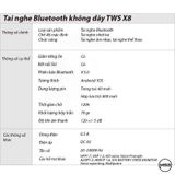 Tai nghe Bluetooth cao cấp TWS X8