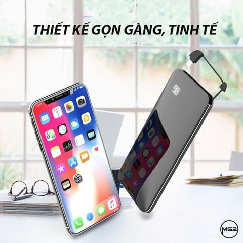 Pin sạc dự phòng không dây Travel Shark Dây rút 10.000 mAh