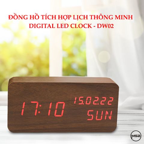Đồng hồ tích hợp lịch thông minh Digital Led Clock - DW02