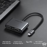 Hub chuyển đổi đa năng Type C to HDMI + VGA Ugreen (50317)