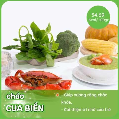 Cháo dinh dưỡng Cua Biển Rất giàu omega 3, sắt và canxi