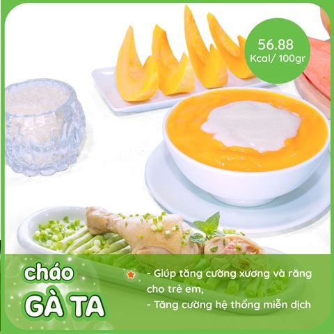 Cháo Thịt gà chứa nhiều protein, là một nguồn cung cấp chất dinh dưỡng cần thiết cho sự phát triển của trẻ em