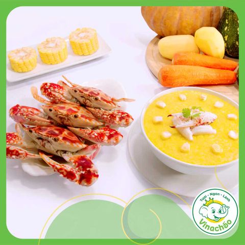 Cháo Ghẹ chứa nhiều canxi, kẽm và vitamin giúp bé chắc xương và tăng cường sức đề kháng.