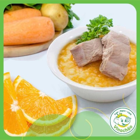  cháo sườn non sốt cam 