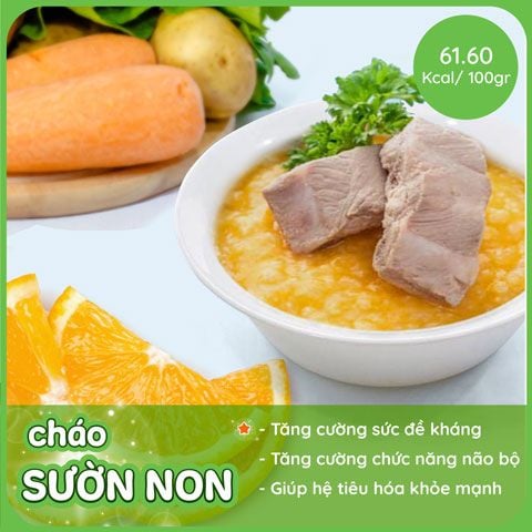  cháo sườn non sốt cam 