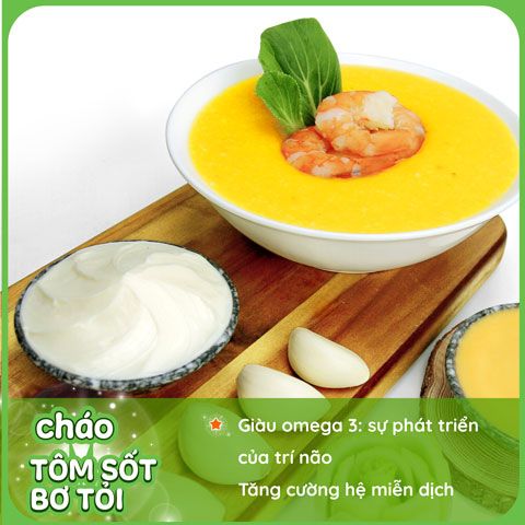 Cháo tôm sốt bơ tỏi là một sản phẩm mới của Vinachao, đang được rất nhiều các mẹ tin dùng cho bữa ăn dinh dưỡng của bé