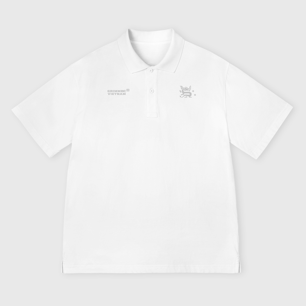 Áo Polo Rồng // White