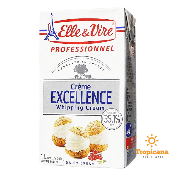  Kem Sữa Tươi Whipping Cream Elle & Vire Excellence - Hộp 1L 