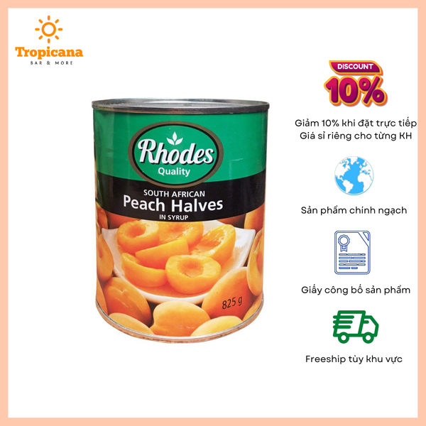  Đào ngâm Rhodes - Lon 825gr 