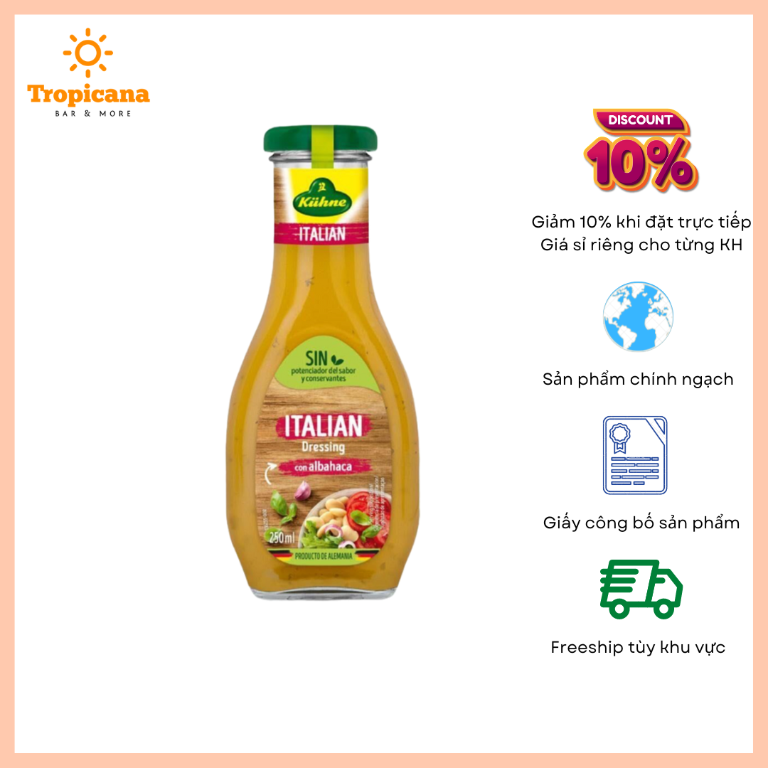  Sốt salad dressing Italian hiệu Kuehne - Chai 250ml 