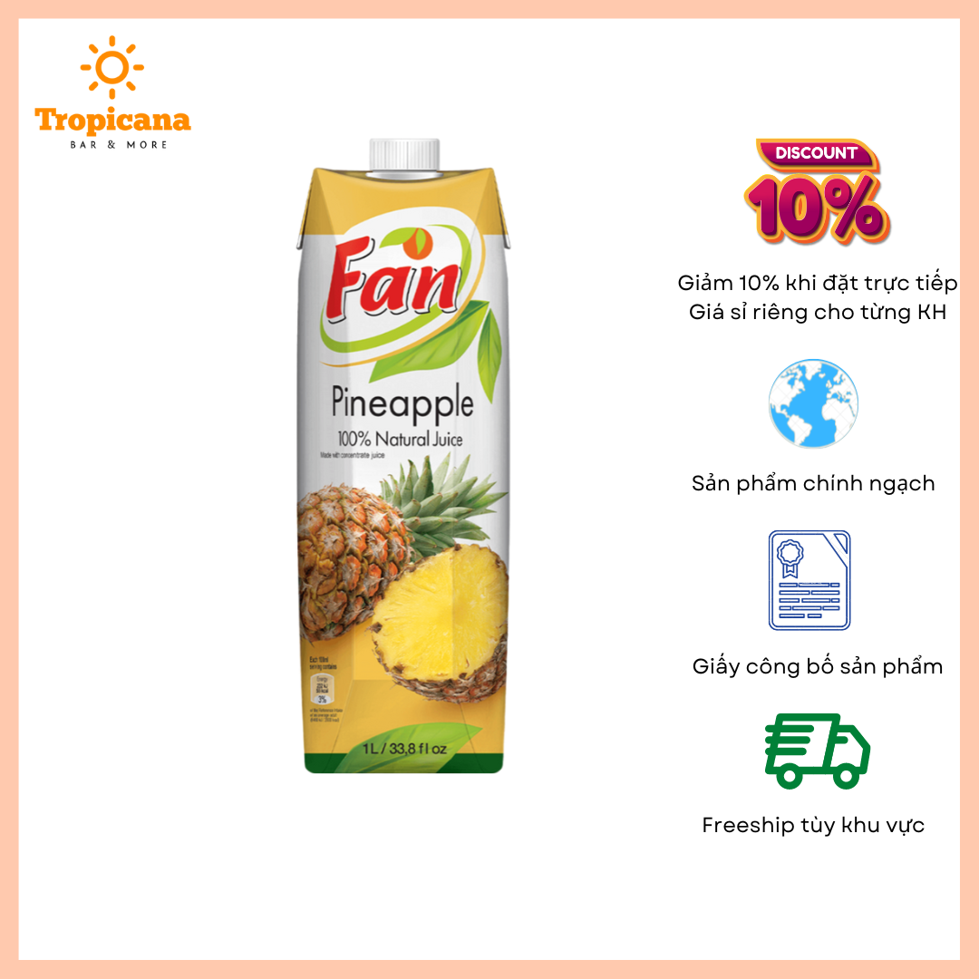 Nước ép trái cây Fan - Hộp 1L 