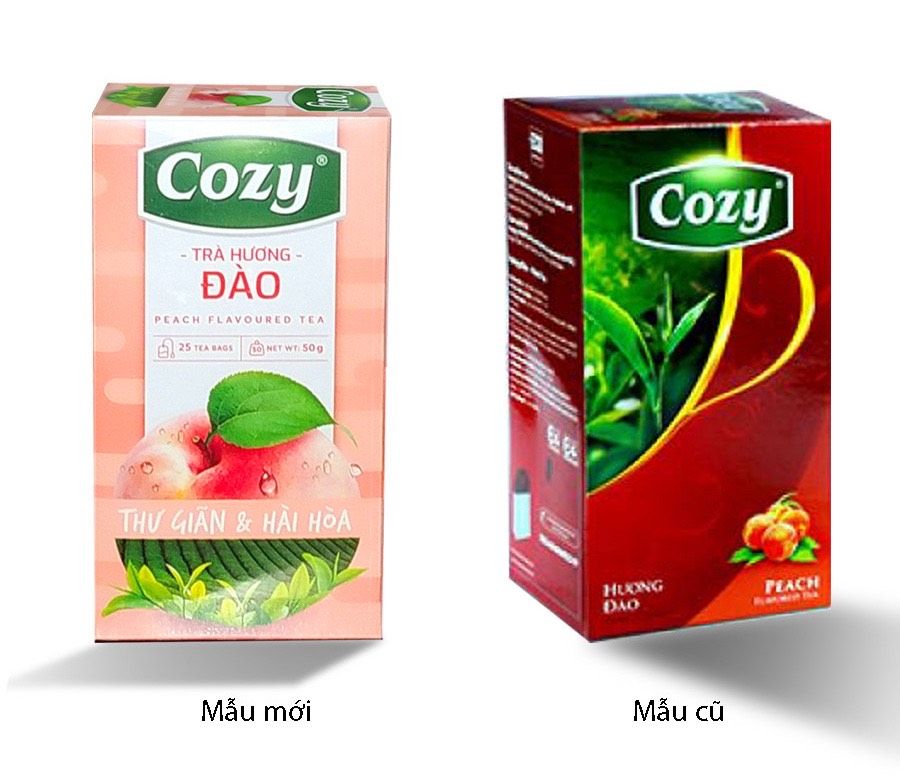  Cozy TRÀ túi lọc ĐÀO/ VẢI - Hộp 25 túi 