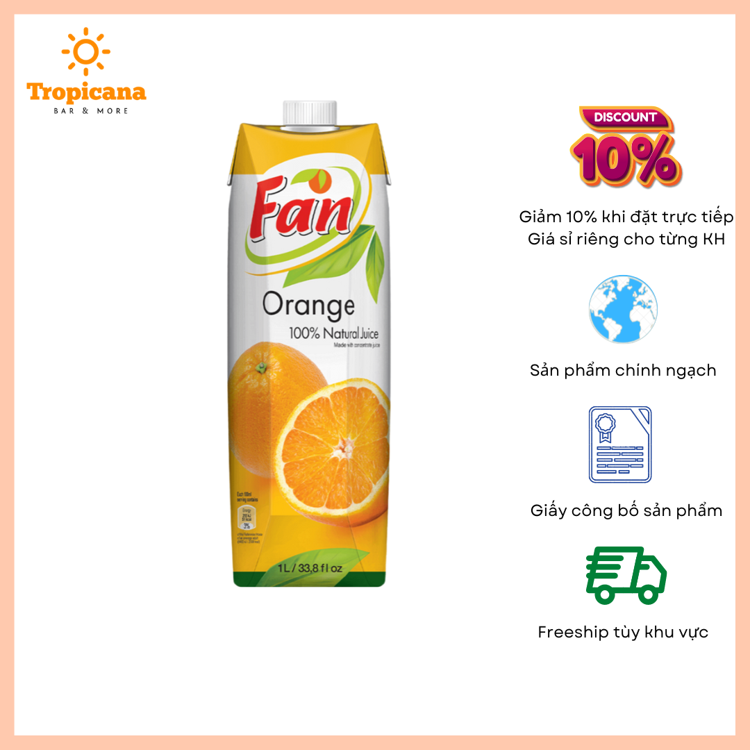 Nước ép trái cây Fan - Hộp 1L 